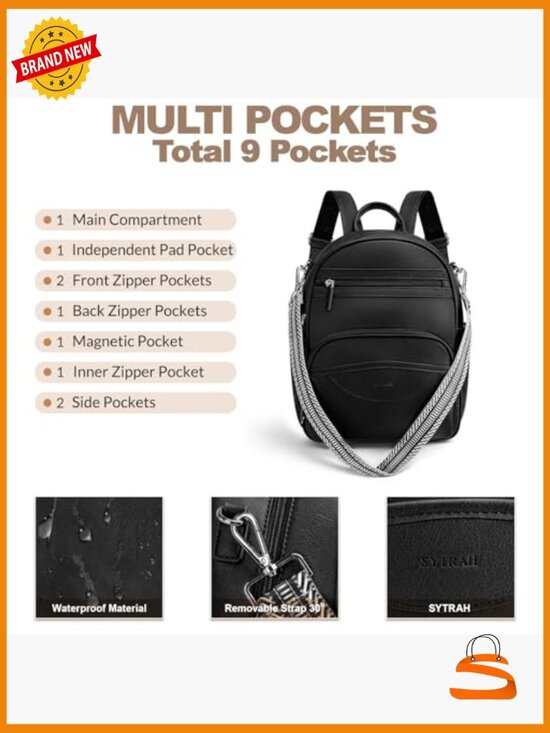 Mini Backpack Purse Vegan Leather with RFID Blocking Convertible Shoulder main image 4